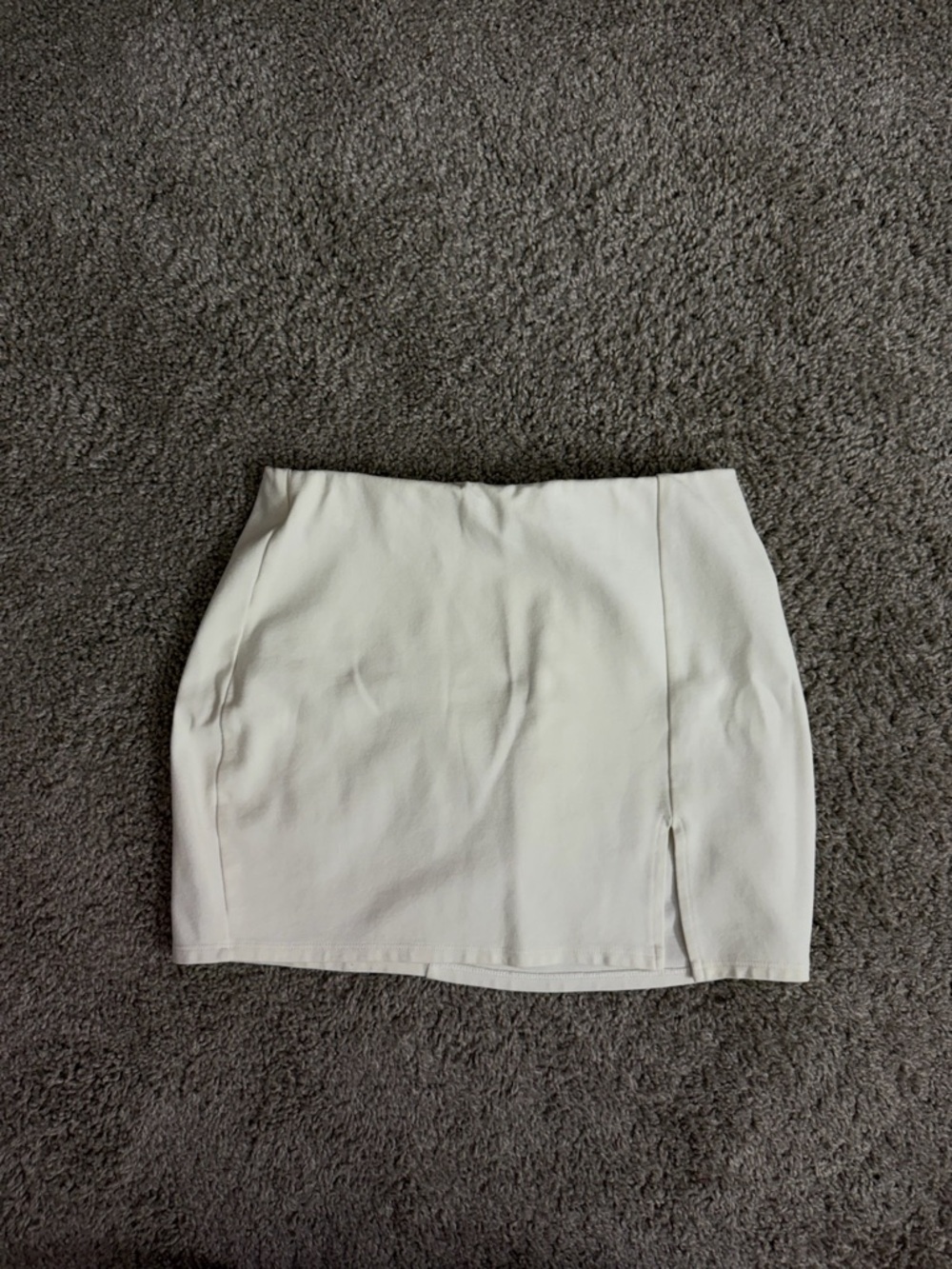 Better Be White Mini Skirt with Front Slit